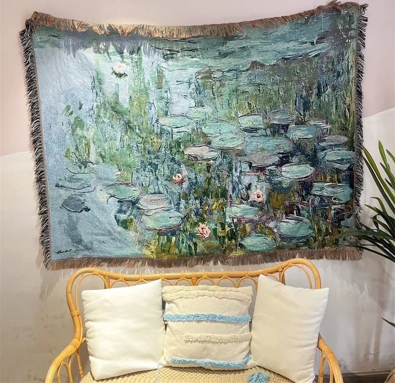 بطانية مطبوعة بفن كلاسيكي لتزيين الأريكة، 130x160 سم